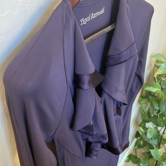 Yigal Azrouel silk jersey mermaid midi dress, eggplant color, sz Small/Medium - Picture 5 of 15